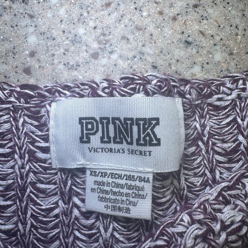 PINK by Victorias Secret pink / maroon sweater xs 100% cotton oversized crop - Picture 7 of 8